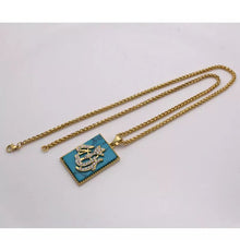 Load image into Gallery viewer, Necklace with Allah written in Arabic with chain
