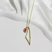 Load image into Gallery viewer, Palestine map necklace
