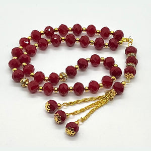 Crystal Red color 33 beads Subha