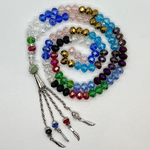 Crystal Subha 99 beads - Multi-Color