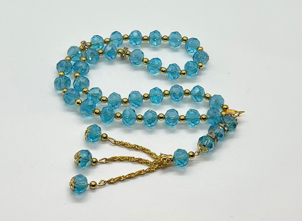 Crystal Subha 33 beads light blue color