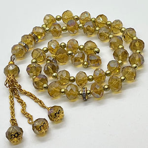 Crystal Subha 33 beads - Light Brown