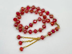 Crystal Subha 33 beads - Red
