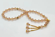 Load image into Gallery viewer, Crystal Subha 33 Beads - Baby Pink / Gold Color
